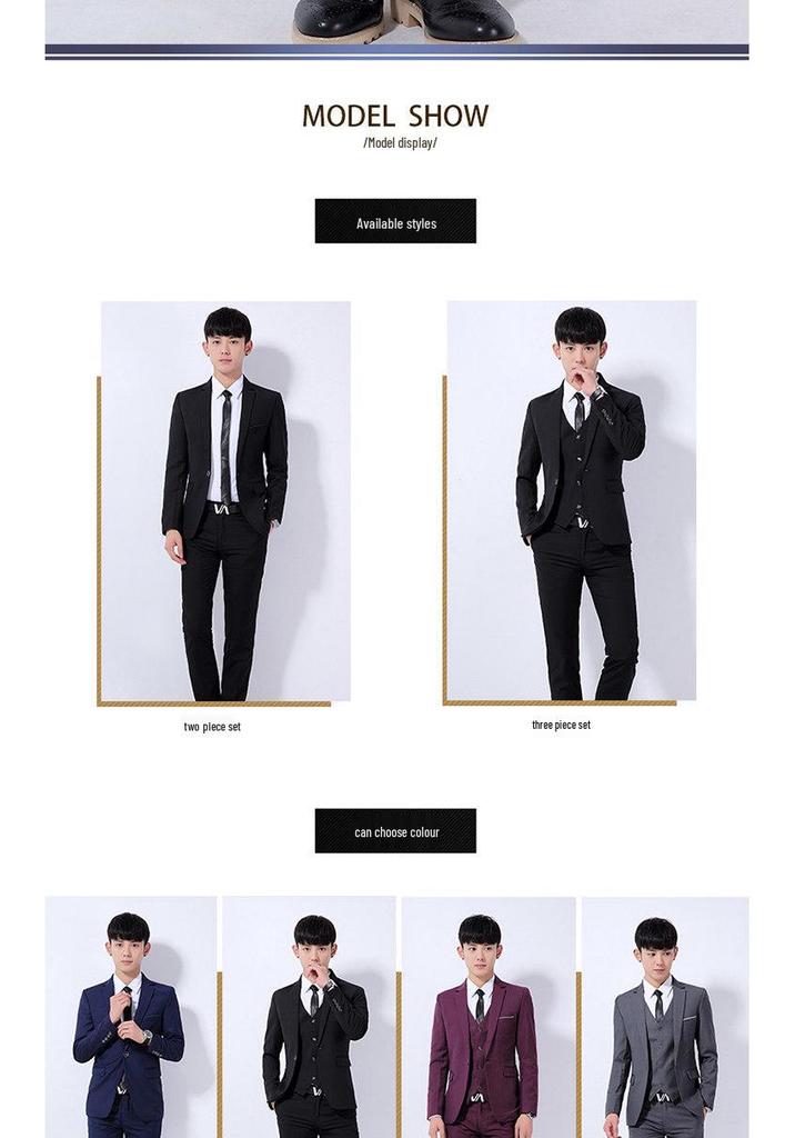 European Size Men's Three-Piece Wedding Suit - Thickened Formal Attire for Grooms