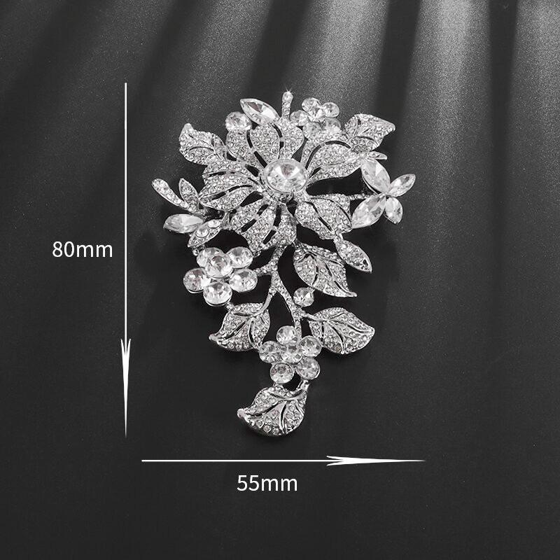 Luxurious and Exquisite Zircon-Encrusted Plant Rose Brooch for Women Elegant Party Clothing Brooch Jewelry Accessories Gift