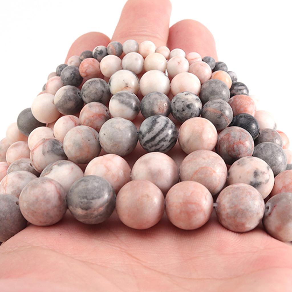 1 Strand Natural Pink Zebra Jasper Loose Beads Stone Beads For Jewelry Making Diy Bracelets Necklace 4/6/8/10/12mm