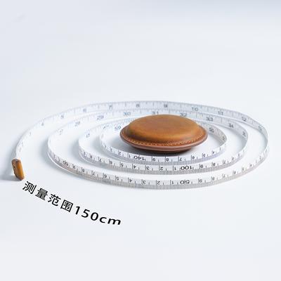 Handmade Crazy Horse Carving Top Layer Cowhide Mini Tape Measure Clothing Leather Pendant-Free Sample Badge Holder & Accessory