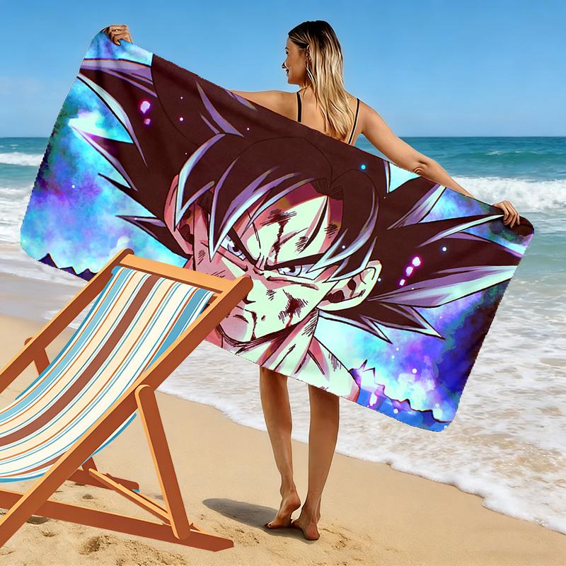 Dragon Ball Print Beach Towel, Large Soft Quick Dry Towel for Beach Camping Swimming