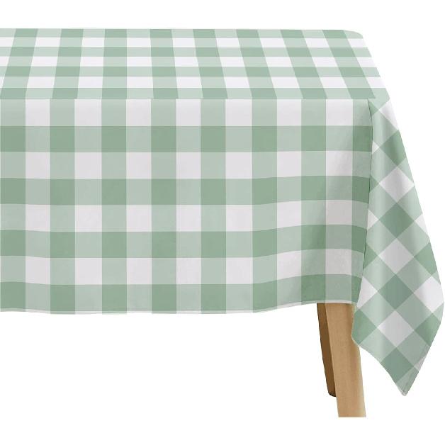 Sage Green Gingham Party Tablecloth Decorations, 3 Pack Green Checkered Disposable Plaid Party Supplies Tablecover, for Birthday Baby Shower Bridal