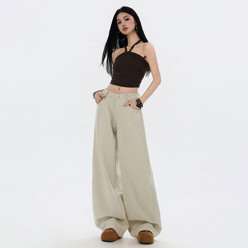 Spring and Summer New Martin Casual Pants Scimitar Jeans Women's High Waist Loose and Thin Straight Mopping Pants