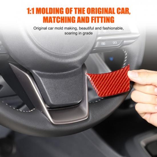 Red Carbon Fiber Steering Wheel Trim Sticker For Subaru Crosstrek 2024+