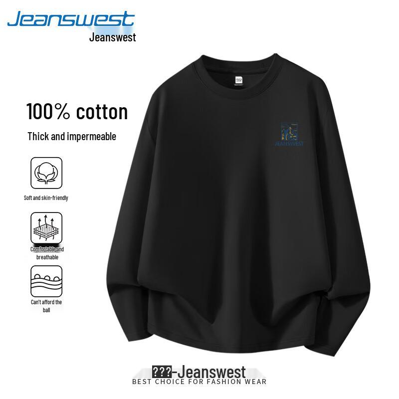 Jeanswest Men's Pure Cotton Long Sleeve T-Shirt