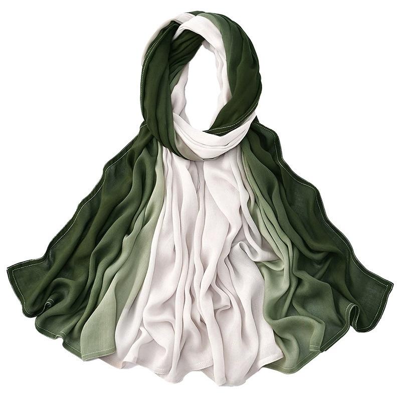 12PCS/LOT Gradiente Cotton Rayon Hijab Scarf High Quality Plain Soft Ombre Muslim Woman Modal Shawls Headscarf Headwraps