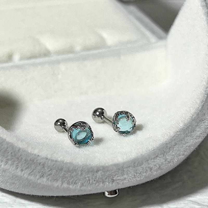 Multi-Color Optional Earrings Niche Simple All-Matching Earrings Moonstone Earrings Can Sleep Without Picking