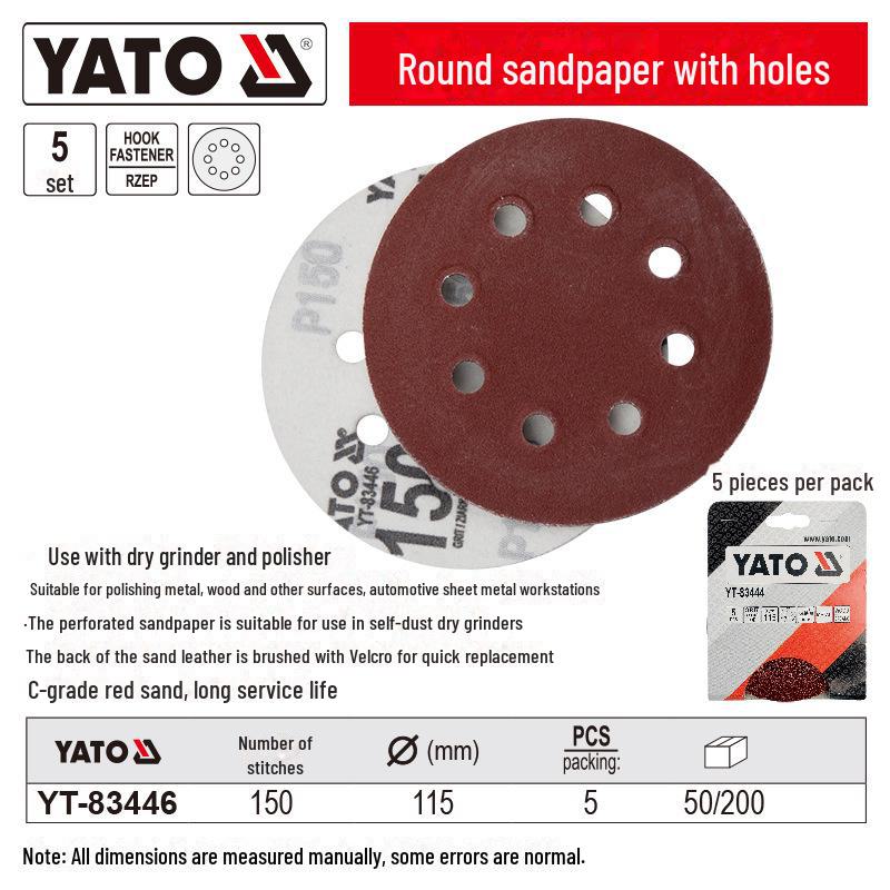 

Самоклеючий шліфувальний диск YATO для кутових шліфмашин, пневматичного полірування, сухого шліфування та роботи зі шкірою. YT-83446