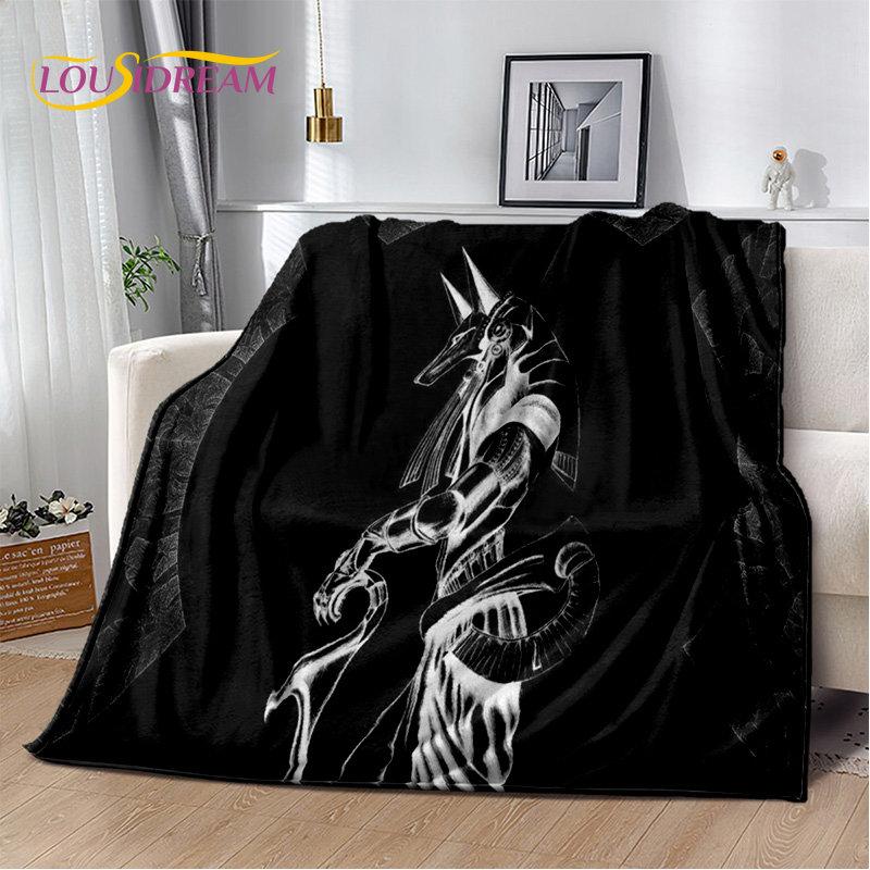 Anubis Ägypten Tod Mythologie Horus Weiche Plüschdecke, Flanelldecke Überwurfdecke für Wohnzimmer Schlafzimmer Bett Sofa Picknick Kinder