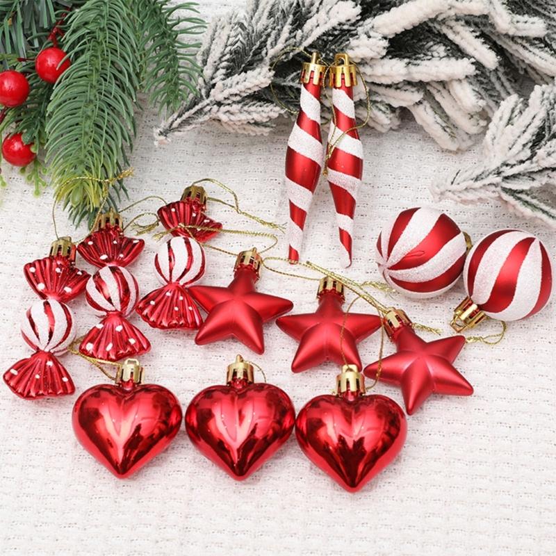 Christmas Tree Decoration Set Holiday Baubles Shatterproof Christmas Tree Decorations Assorted Color Pendant