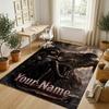 Personalized Crystal Velvet Carpet,Attack On Titan Custom Printed Name, Plush Area Rug For Home Indoor Decor