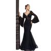 2025 Black Lace Slimming Fishtail Evening Gown
