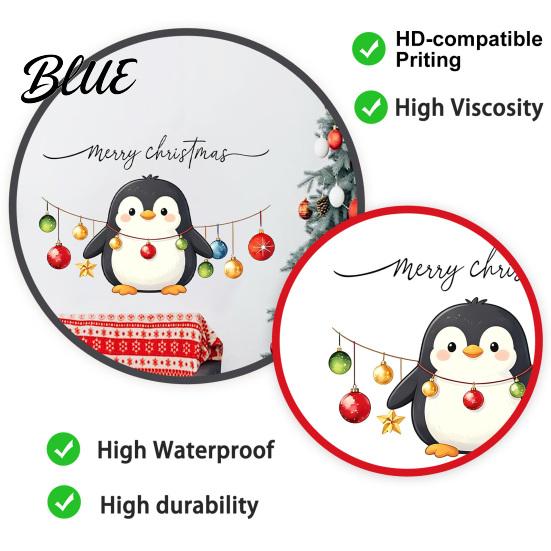 Creative Gift for Kids Christmas Cute Penguin Wall Sticker Merry Cartoon Animal Art Decal Decals Removable Peel And Stick Murals Room Bedroom,