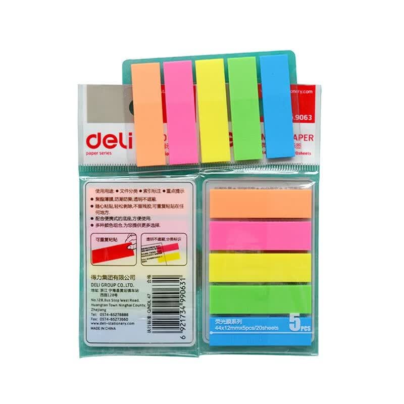 Deli 9063 Fluorescent Index Tabs (8-Pack)