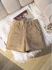 Women's 2025 Retro Suede Wide-Leg Shorts - Casual Winter Bootcut with Large Pockets