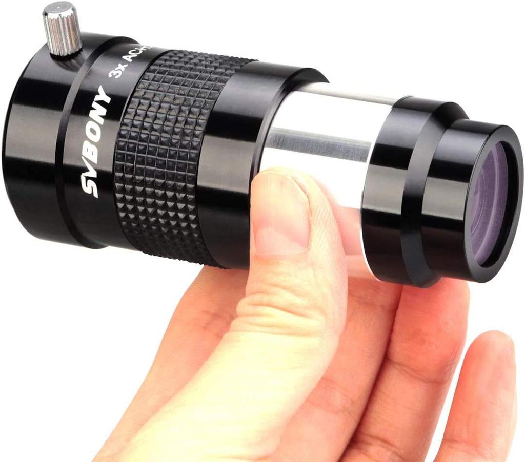 SVBONY Barlow Lens 3x Chromatic Aberration Magnifying Telescope Astronomical Telescope Accessory Corrector, Correction, 1.25-inch (31.7mm Diameter),
