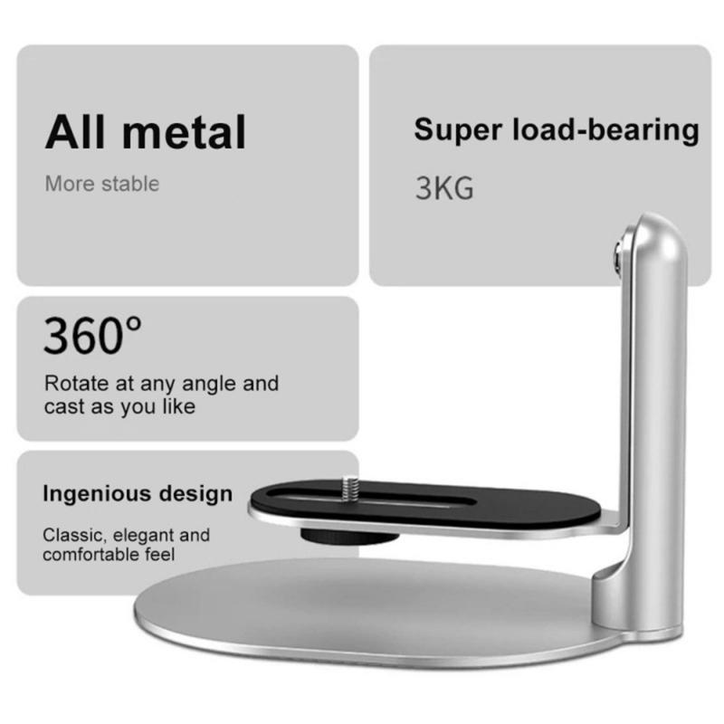 360 Rotating Desktop Projector Stand With 1/4in Screw Mount For Stable LCD DLP Projector Positioning Holder