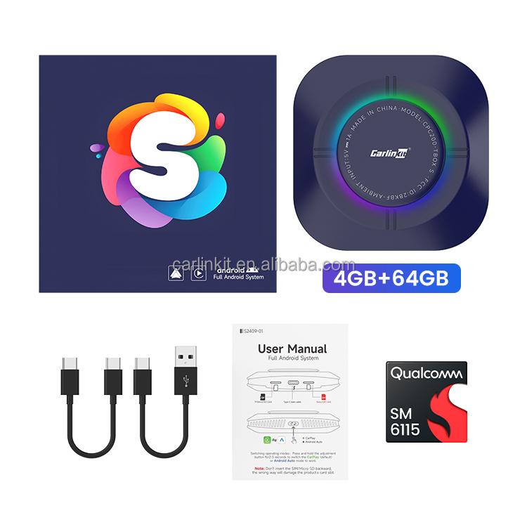 Factory Carlinkit Tbox 128Gb 512Gb Wireless Ai Box Stable Import Chip Multimedia Hdmi Usb Carplay Adapter for Youtube Netflix
