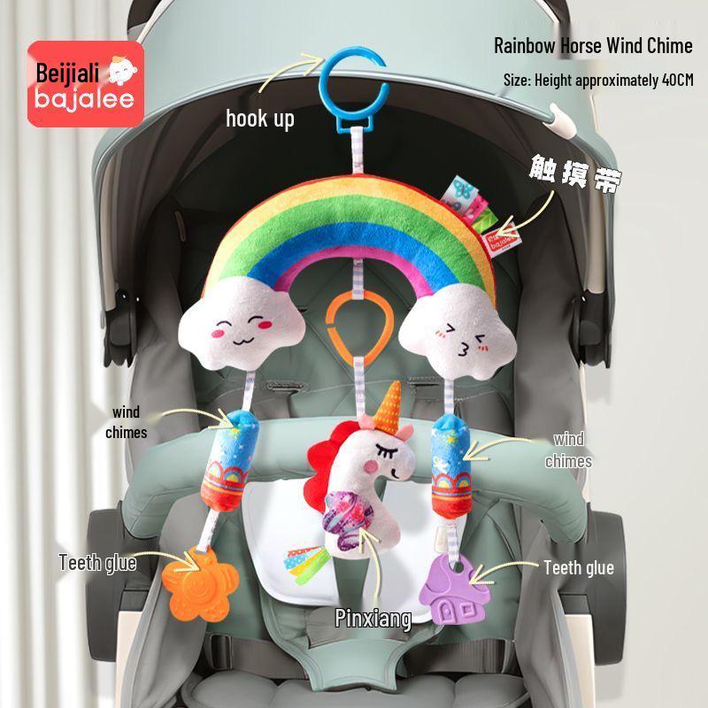 Beijiali Rainbow Stroller Pendant Wind Chime - Educational Newborn Baby Toy (0-1 Year)