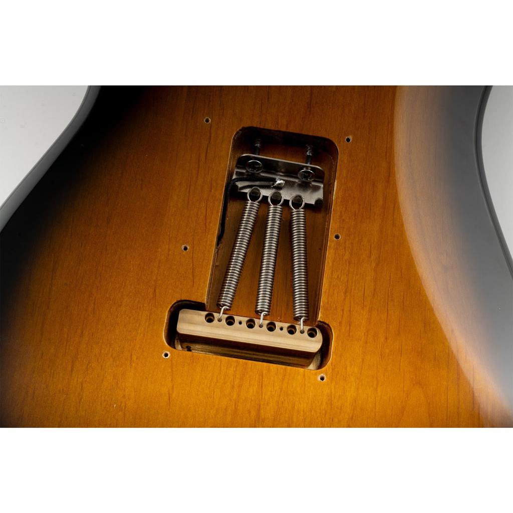 Musiclily Ultra 10.5mm Pitch 6-Point Support ST Tremolo Bridge Brass Saddle 36mm Brass Block for Strat Electric Guitar Chrome