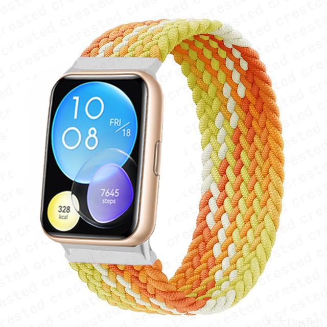 Strap for Huawei Watch Fit 2 3 band replacement belt wristband Nylon braided solo loop bracelet Correa Huawei fit 3 Accessories