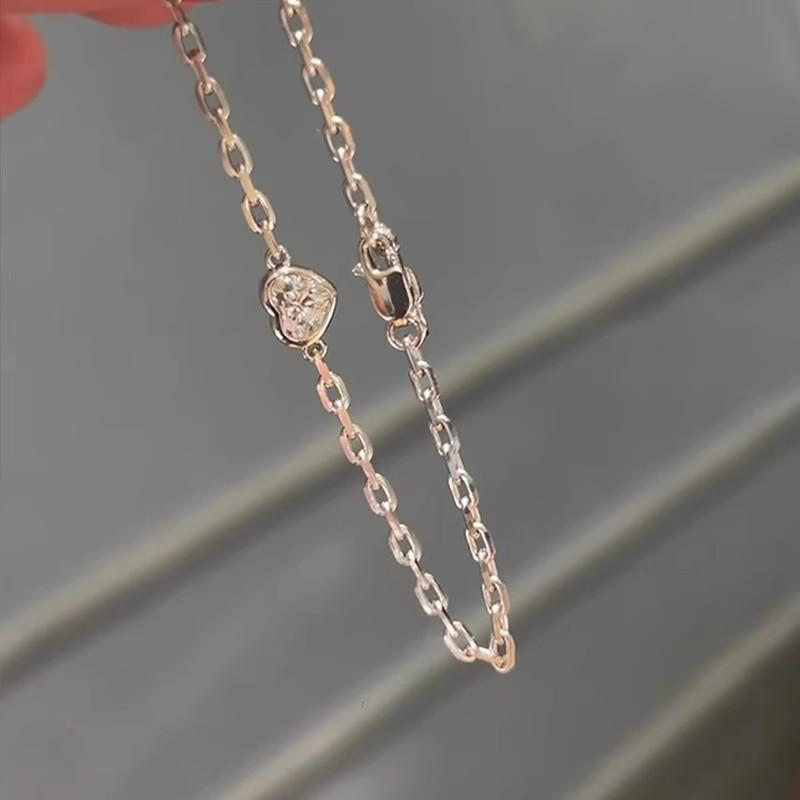 Elegant Heart Diamond Bracelet for Girls - Korean Style Layered Jewelry Accessory