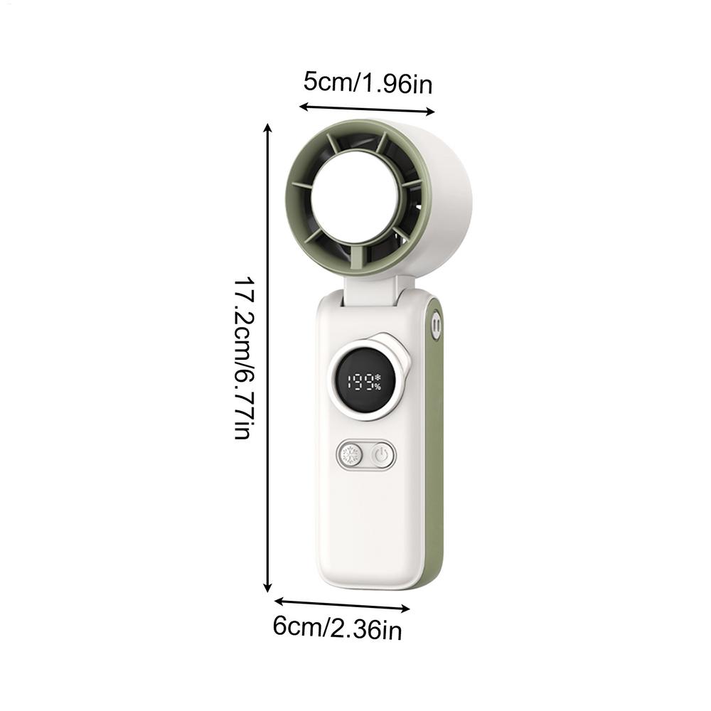 Handheld Fan Foldable 5 Speed 3600mAh Rechargeable Digital Display Turbine Silent Portable Cooling Fan Travel Outdoor Essential