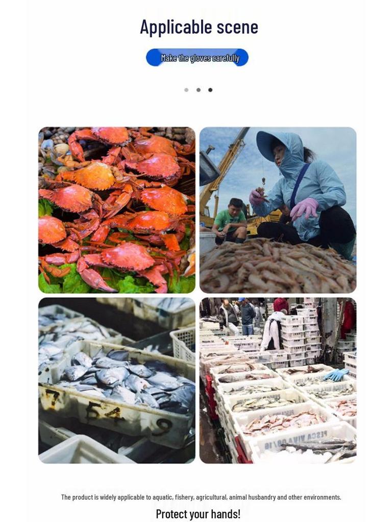 Extra långa syra- och alkalibeständiga gummihandskar för industriellt fiske - Vattentäta & Slitstarka