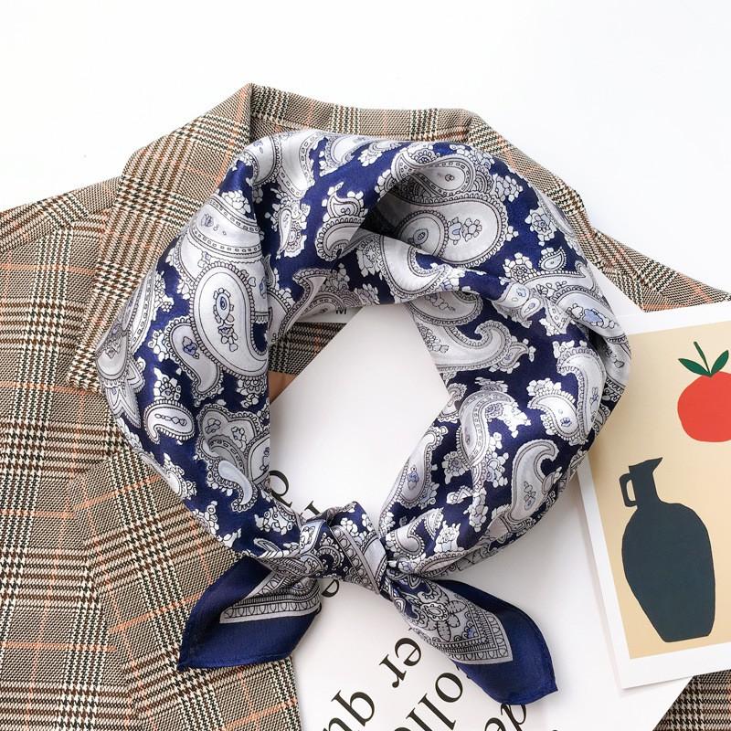Silk Square Scarf Women 53x53cm Lightweight Pure Mulberry Neck Classic British Style Accessory