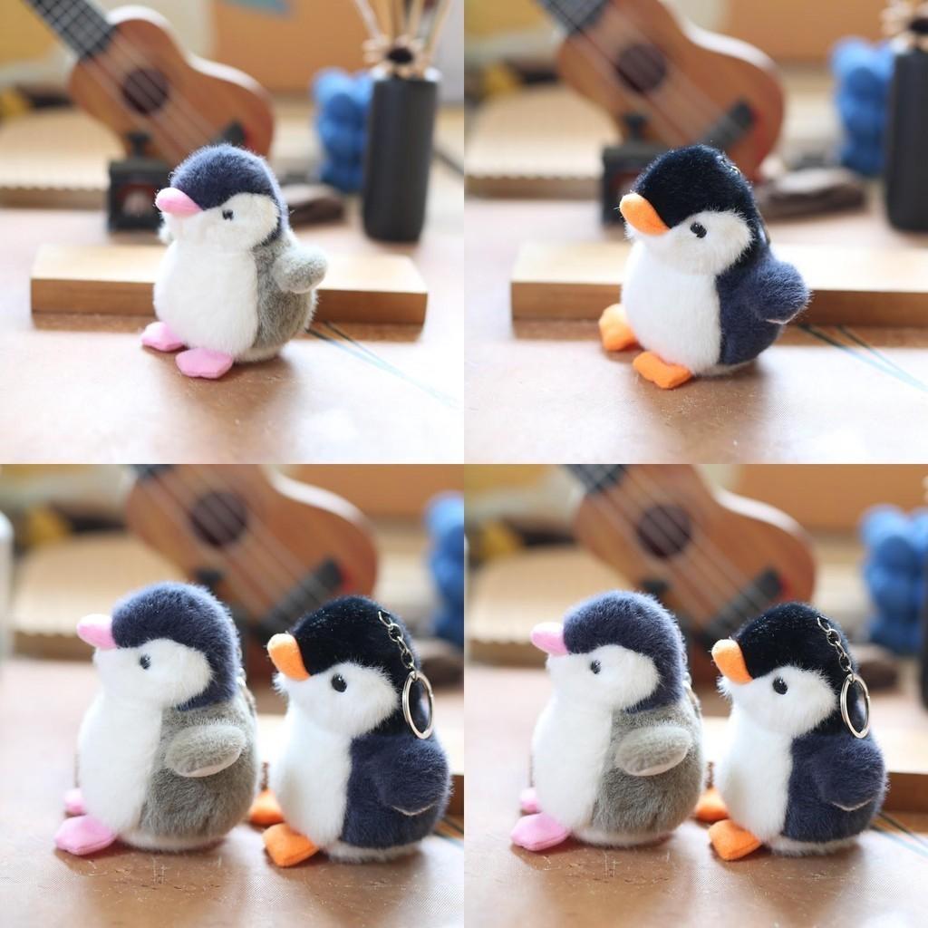 Charming Grey Black Penguin Plush Keychain Kids Bookbag Accessory Gift
