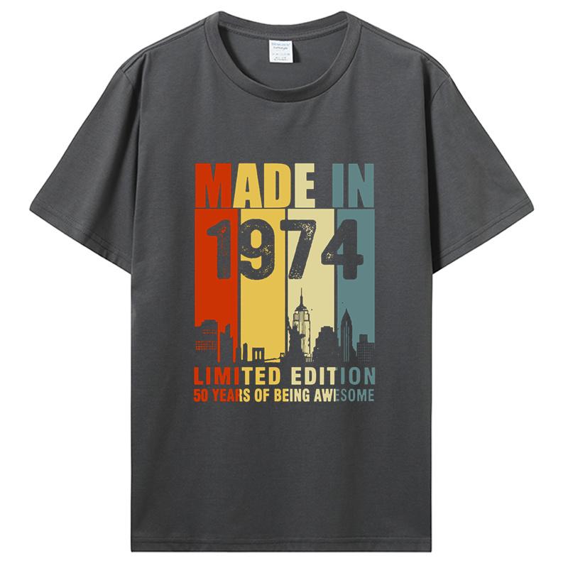 Old Vintage 1974 Birthday Men Women T-Shirt Wife Husband B-Day Presents Sayings Quote Graphic Clothing Oversized Tshirt