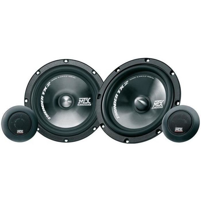 MTX TX265S Auto-Lautsprecher 2-Wege-Komponentensystem 16,5cm 65W RMS 4O Neodym-Hochtöner 25mm Seidenkalotte Polypropylen-Membran