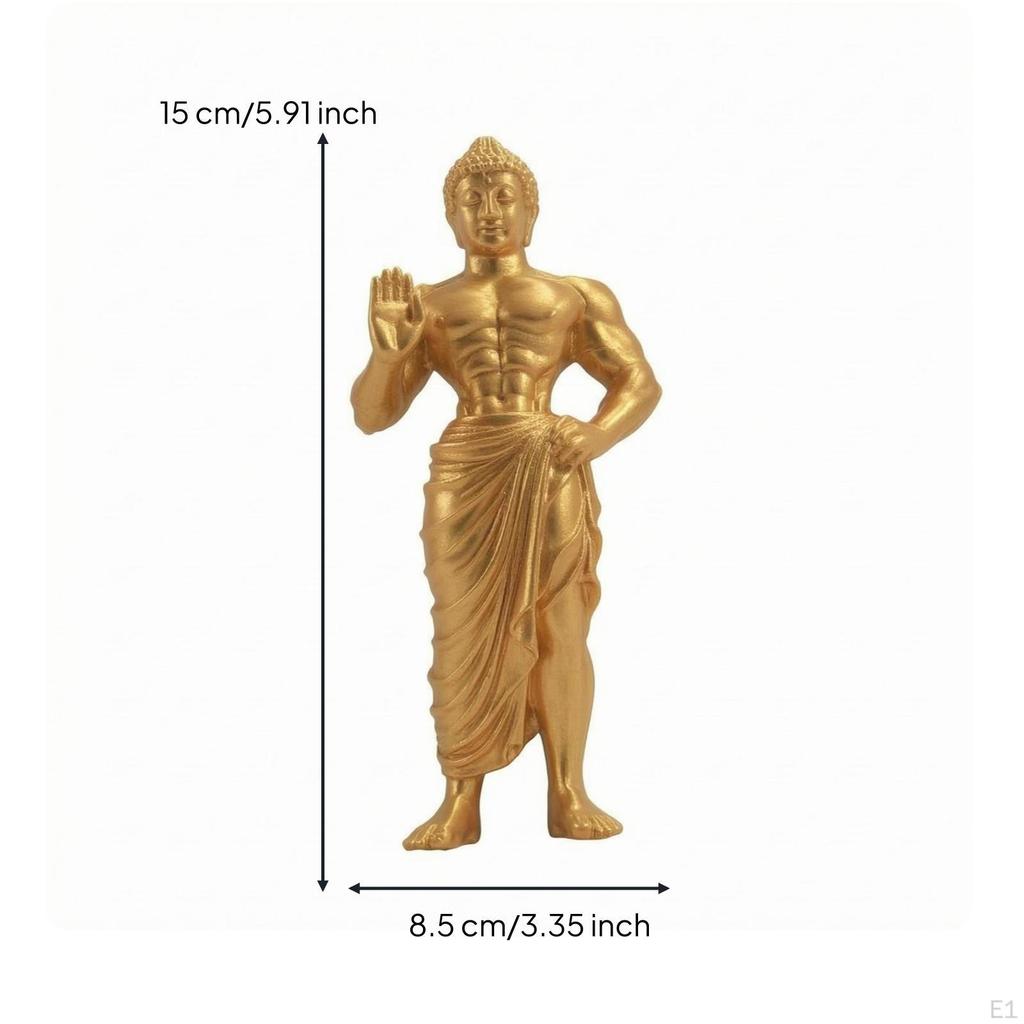Buddha Statue Muscular Decorative Figurine Blessing Pose Standing for Vehicle Display