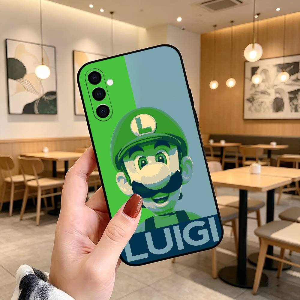 cartoon Super-M MarioS Bros Phone Case For Samsung Galaxy A73,A72,A71,A70,A53,A52,A51,Soft Silicone Black Cover