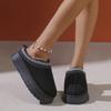 Nye varme pels ankelstøvletter Dame Flats Plattform Tøfler Plysj Flip Flops Vinter bomullssko for kvinner Merkedesign Snow Botas