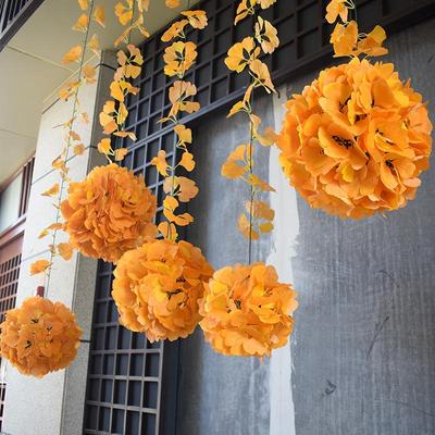 Autumn Hanging Ginkgo Leaf Ball Ornament for Window Decor - Free Shipping