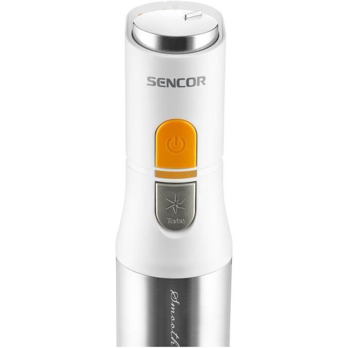 Mixeur plongeant Sencor SHB 6301WH - 5 en 1 - Fouet et hachoir inclus - 1200 W - Blanc