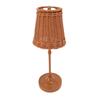 Cordless LED Rattan Table Lamp Rechargeable Dimmable Bedside Lamp Eye Friendly Lighting for Indoor Outdoor Home Patio