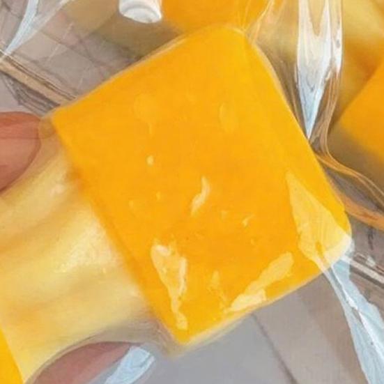 Yellow Rice Cake Squeeze Toy Stress Anxiety Relief Stretchy Rice Cake Stress Toy Portable Simulated Food Decompression