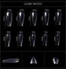 kads 500pcs Full Cover Square False Nail Tips Nail Art White Nature Clear 10 Sizes Fake Nails Manicure Extension Tools