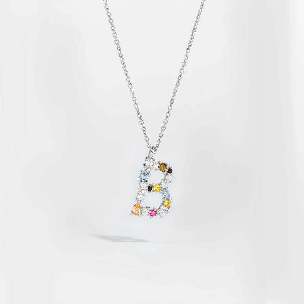 925 Sterling Silver Gold Letter M Pendant Initial F Alphabet Necklace Monogram Opals 2020 Women Accessories Jewelry