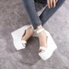 Fashion 16cm White Wedge Heel New Summer Thick Heel Platform Dance Shoes Sexy T-stage Night Club Super High Heel Women's Sandals