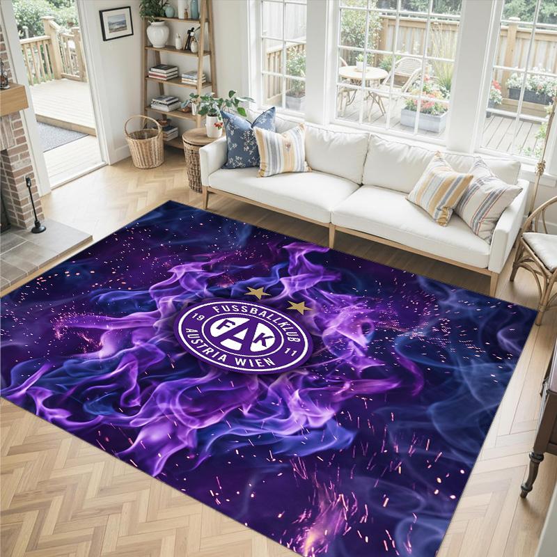 Austria Wien FC Design Crystal Velvet Carpet Cozy Non?Slip Printed Rug For Bedroom Living Room Entrance