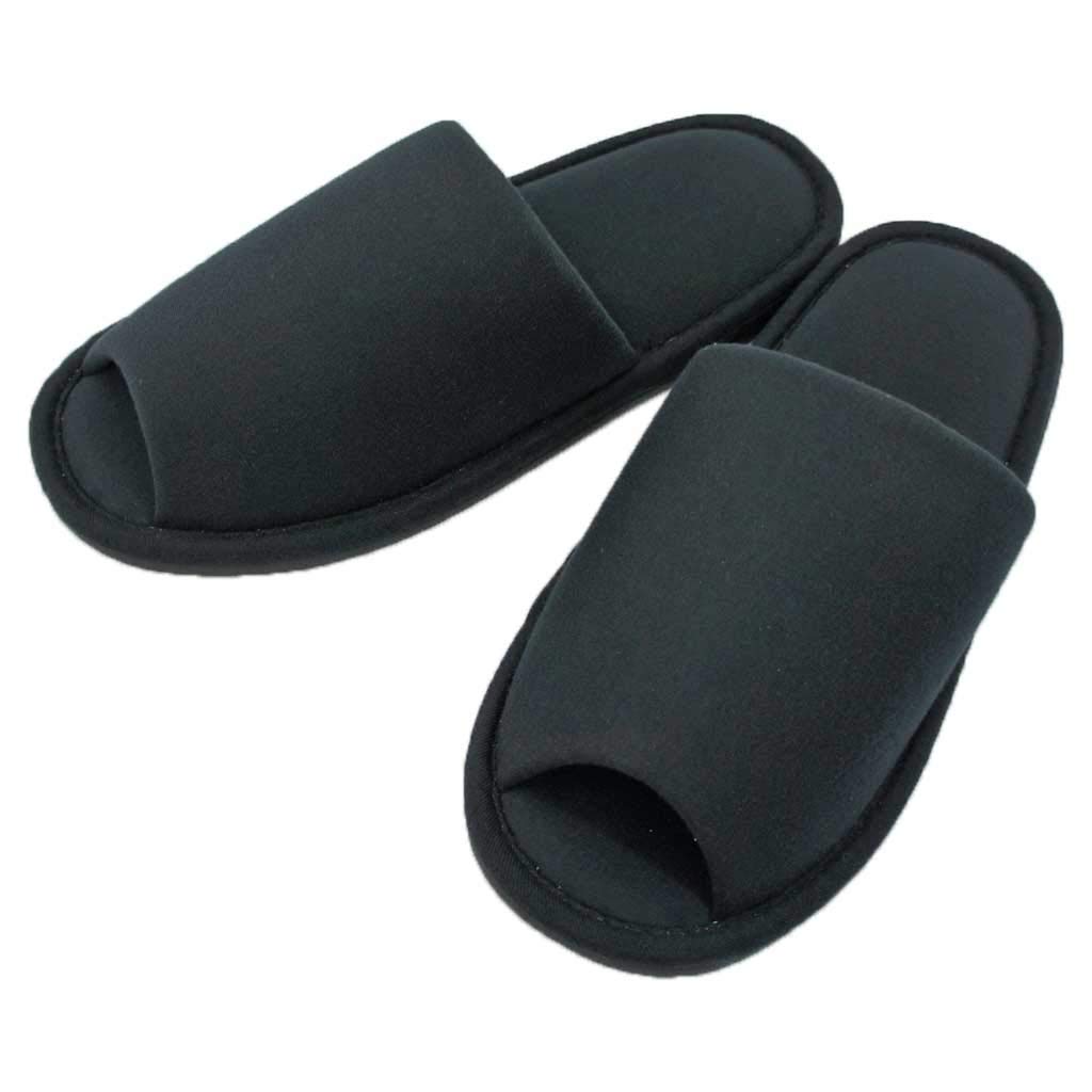 Hakihaki Kobo Slippers by CREO Knit LL Size to Loose Made in Japan - Men's Slippers, (Up 29cm), Jumbo, Washable, Fit, Black,