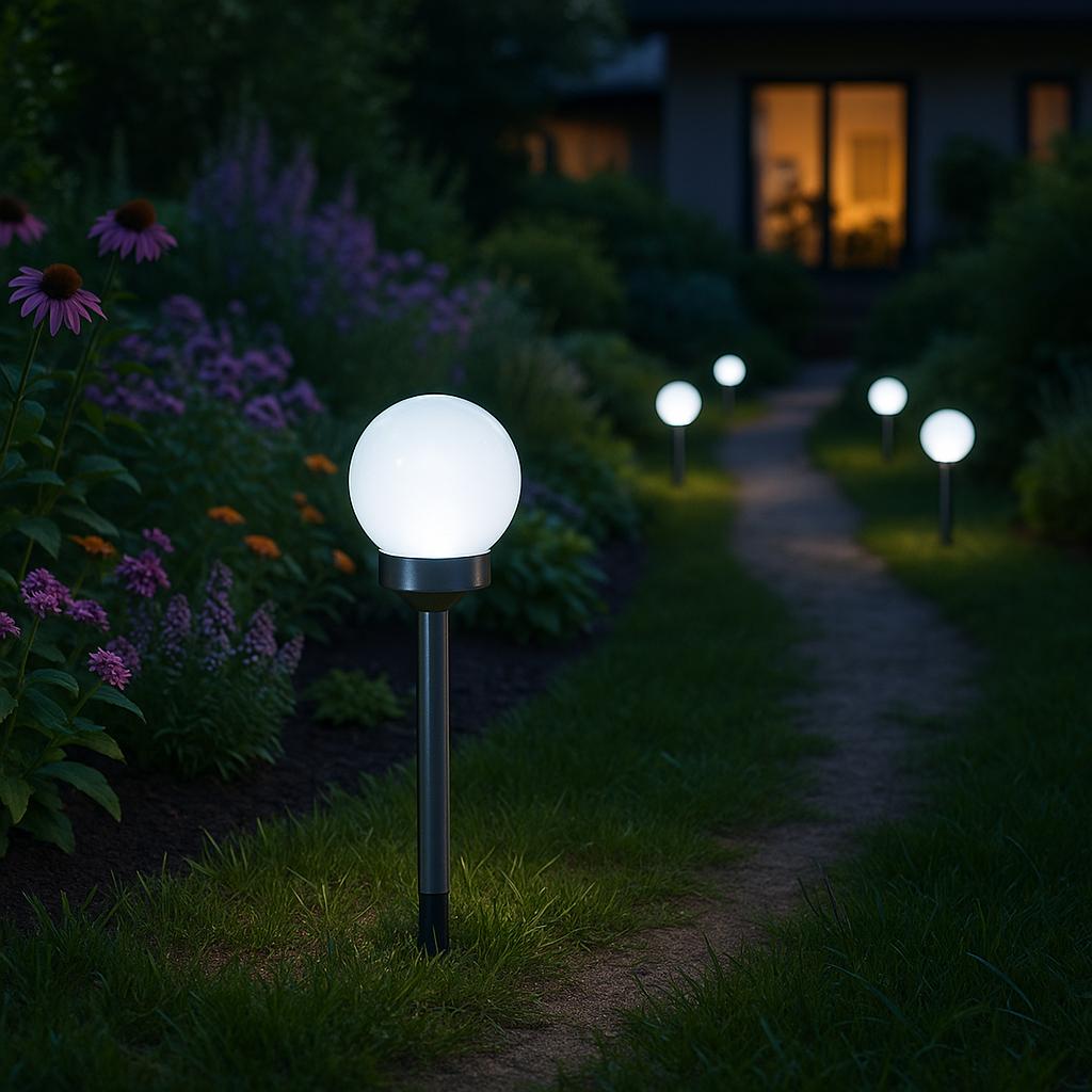 12X Solar Lamp Sphere 34Cm Garden Led Sensor For Garden, Luminous, Embedded