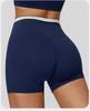 Hohe Taillen Farbe Block Po-Hebende Yoga-Shorts – Damen Gerippte Nude-Gefühl Lauf-Sport-Shorts (Stil 3129)