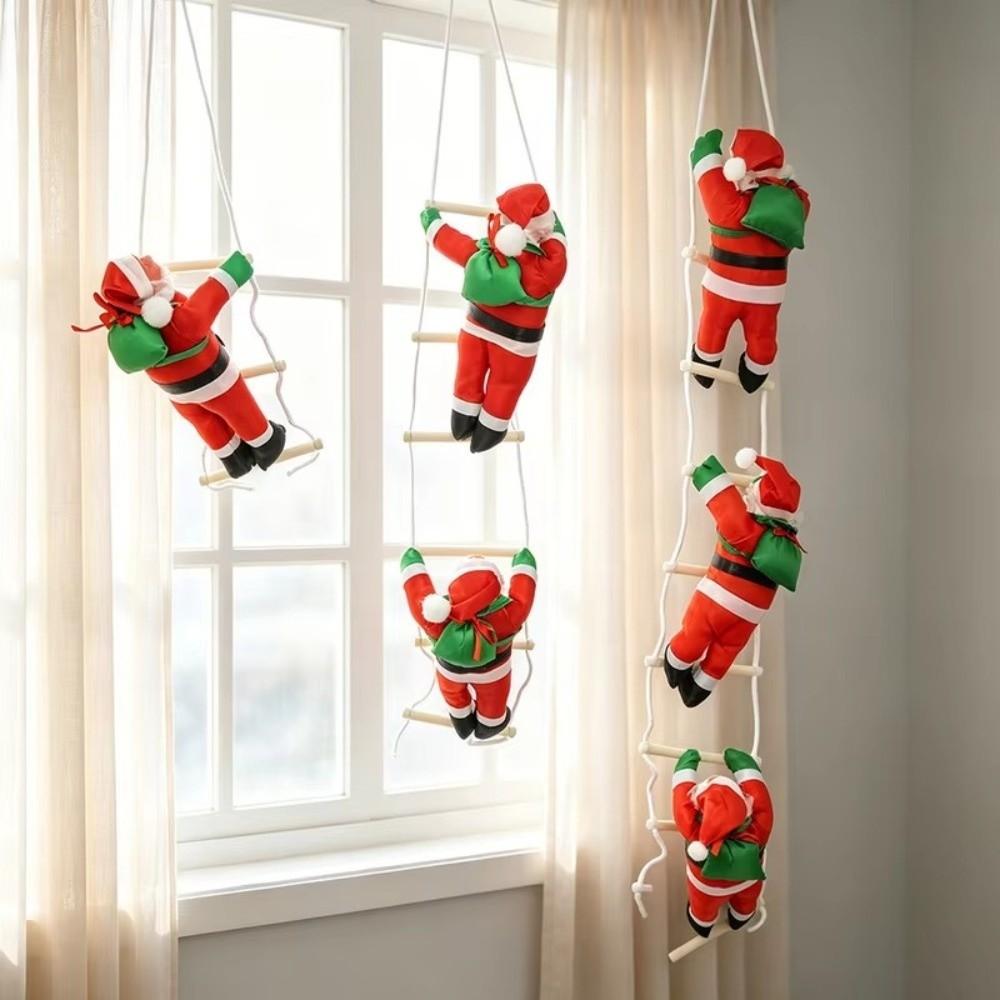 Soft Hanging Decoration Climbing Santa Decoration Red Santa Santa Pendant  Door Hanging Decor