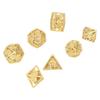 7PCS Hollow Dice Polyhedral Copper Exquisite Hand Polished Delicate Pattern for Role Playing Games