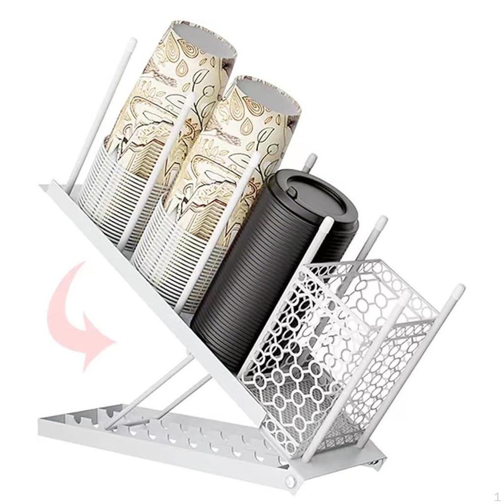 Coffee Cup Holder Lid Organiser Paper Dispenser Storage for