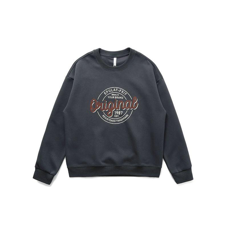 American Retro Trendy Brand Printed Round-Neck Sweatshirt for Men 2024 New Spring and Autumn Style Top Foreign Trade Men's Casual Jacket
